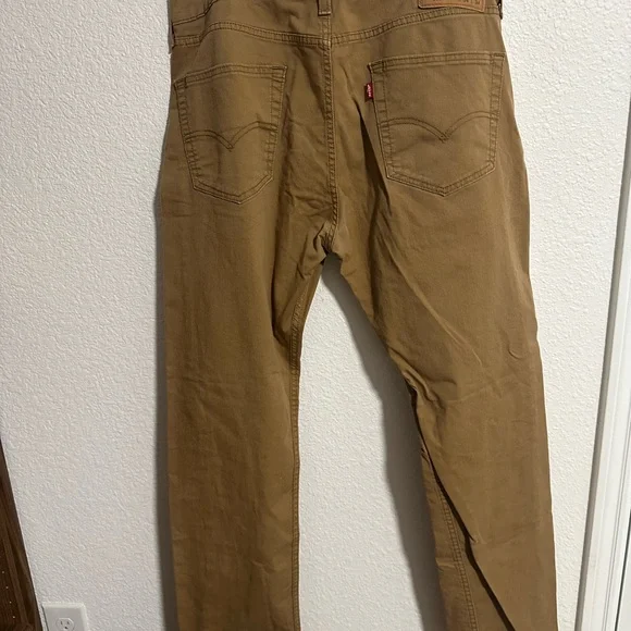Levi’s 505 Jeans 34x34 Men’s Khaki Tan Regular Straight Denim Cotton Preppy - Picture 2 of 5